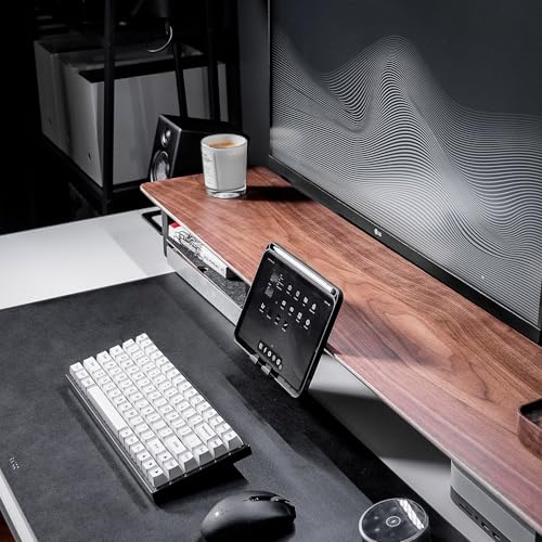 Raico Desk Cockpit Shelf Monitor Stand System Dual Screen Setup Wood Large Desk Accessory Organizer Unit (Walnut, Full Length v2 | 45.7 Inches) - color: Walnut, size: Full Length v2 | 45.7 Inches