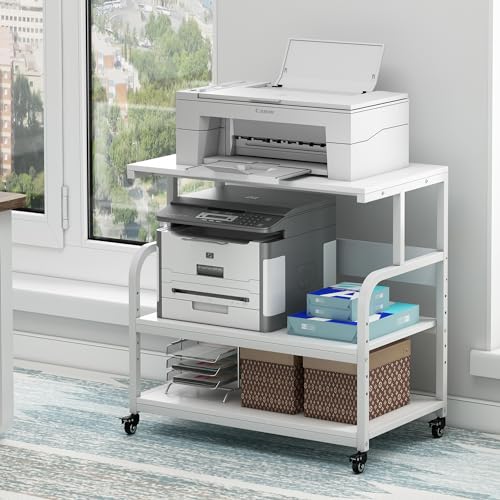 Fannova 32.3"x18.9"x32.1" Extra Large White Printer Stand with Storage - color: White, size: 32.3"W x 18.9"D x 32.1"H