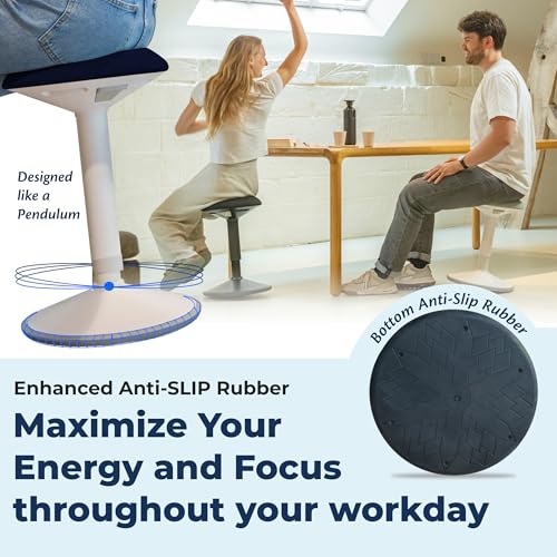 Standing Desk Stool Chair, Height Adjustable Stool 21-31 inch for Office and Classroom, Swivel seat, Anti-Slip Bottom Ergonomic Wobble Stool with Rocking Motion, Blue - color: Blue, size: 21-31 inch