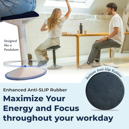 Standing Desk Stool Chair, Height Adjustable Stool 21-31 inch for Office and Classroom, Swivel seat, Anti-Slip Bottom Ergonomic Wobble Stool with Rocking Motion, Blue - color: Blue, size: 21-31 inch