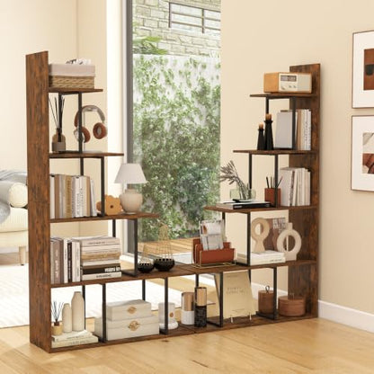GIANTEX 5-Tier Stepped Bookshelf, 62" Tall Ladder Corner Bookcase