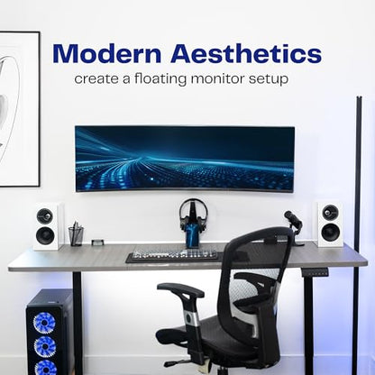VIVO White Single Ultrawide Wall Mount, Up to 49 in Screens, MOUNT-VW01MW - color: White, size: 75x75mm to 100x100mm VESA