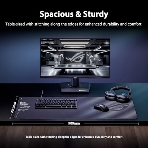 ASUS ROG Sheath II XXL Gaming Mouse Pad – 35.4” x 15.7”, Advanced Cooling Fabric, 1.5X Smoother Textile-Weave Surface, Flat-Stitched Durable Edges, Non-Slip Base - Black - color: Black, size: 35.4L x 15.7W inches
