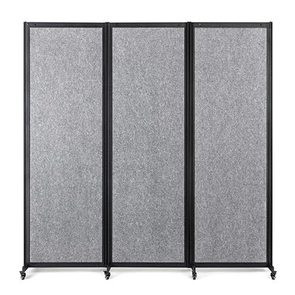 Room Partition,6'4"L* 6'7"H,3 Panel,Light Grey - color: Light Grey, size: 75.6"(L)*78.7"(H)