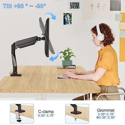 Single Monitor Mount Arm Fits up to 32 Inch, Desk Mount Holds 4.4-19.8lbs Computer Screen, Full Motion Monitor Desk Mount, VESA Mount 75x75, 100x100 - style: Single Desk Mount
