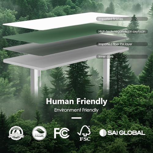 Monomi 55‘’x24 Electric Standing Desk Height Adjustable Sit Stand Up,White | Ergonomic Home Office Computer Desk with Memory Preset, Gaming Writing Study Bedroom Rising Table with Two-Piece Desktop - color: White, size: 55x24