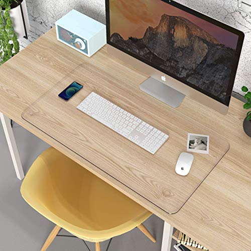Oterri Clear Writing Desk Pad, 31.5’’x15.7” Heat Resistant Waterproof PVC Round Edge Durable Desk Protect Mat, Anti-Static Writing Mat Table Protector - size: 15.7" x 31.5"