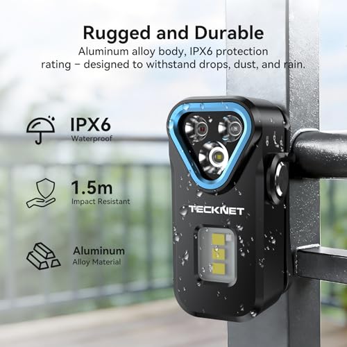 TECKNET EDC Flashlight Clip-on Light, Rechargeable Mini Pocket Flashlight | 650 Lumens, 7 Lighting Modes, Magnetic Flash Lights, IPX6 Waterproof, Small Keychain Light for Outdoor or Home Emergencies
