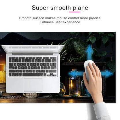 HOMETITUTE Large Mouse Pad 31.5x11.8 Inch Gaming Mousepad Alchemy Dragon Art Non-Slip Keyboard Desktop Protector Mat XL Mouse Pad for Home Office Laptop Wireless Mice Accessories - color: Alchemy Dragon Art