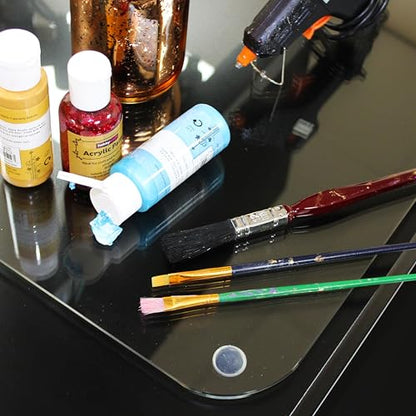 Marvelux Tempered Glass Desk Pad, Clear Surface Protector, Multi-Purpose Durable Computer Desk Mat, Mousepad, Crafting Surface Protector, Beauty Mat, Kitchen Worktop Saver with Anti-Slip Pads 19"x24" - size: 24" x 19"