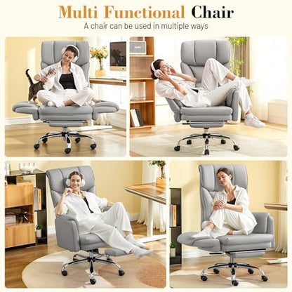 FelixKing Office Chair, Flip Armrests for Pets Criss Cross Legged,Gray - color: Grey