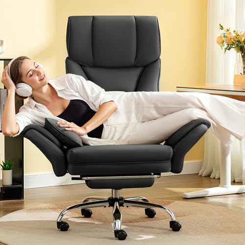 FelixKing Office Chair, Flip Armrests for Pets Criss Cross Legged, Black - color: Black