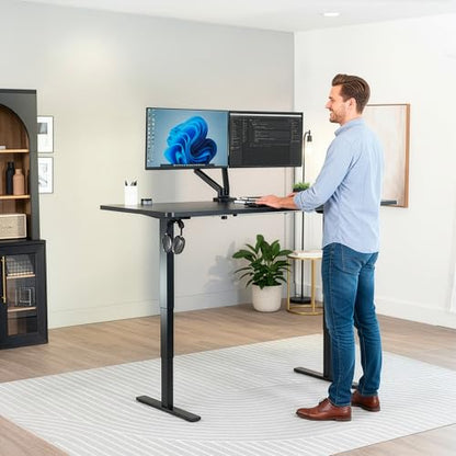 VIVO Black 71 x 30 in Standing Desk, DESK-KIT-2E71B - color: Black Top / Black Frame, size: 71 x 30 inch