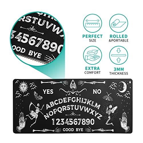 Mysterious Spirit Goth Gaming Mouse Pad 31.5x11.8 Inch Large Desk Mat Black Extended Pads Big Mousepad Non-Slip Rubber Base Keyboard Mat with Stitched Edges for Gaming Laptop Computer PC Desktop - color: Mysterious Spirit Goth