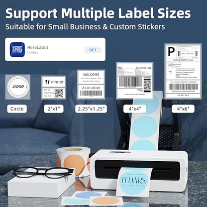 Jiose Shipping Label Printer - 4x6 Thermal Printer for Small Business | Compatible with MacOS Windows