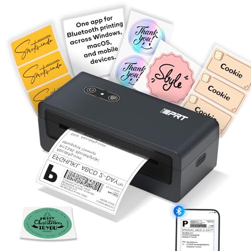 iDPRT Thermal Label Printer, Bluetooth 4x6 Shipping Label Printer - color: Black-Mini