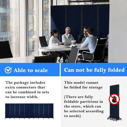Room Partition 2.0 Upgrade Version,6'L* 6'7"H,3 Panel,Blue - color: Bule, size: 3