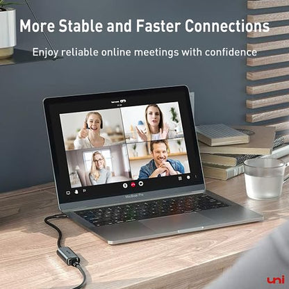 uni USB C to Ethernet Adapter 1Gbps, Driver Free RJ45 to USB C for Laptop - style: Grey-USB C