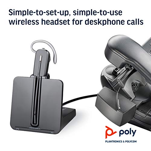Plantronics - CS540 Wireless DECT Headset (Poly) - Single Ear (Mono) Convertible (3 wearing styles) - Connects to Desk Phone - Noise Canceling Microphone - size: CS540 (Headset Only), style: 2011 Version