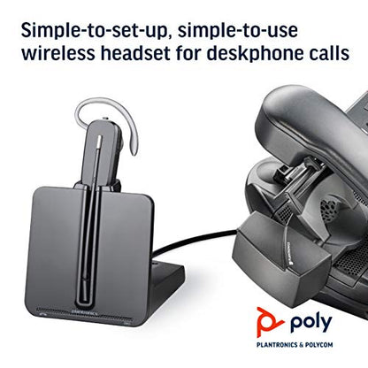 Plantronics - CS540 Wireless DECT Headset (Poly) - Single Ear (Mono) Convertible (3 wearing styles) - Connects to Desk Phone - Noise Canceling Microphone - size: CS540 (Headset Only), style: 2011 Version