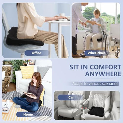 Enlarged19.7in Gel Seat Cushion Pressure Relief Cushion for Long Sitting - color: Black, size: XX-Large(19.7"*16.1"*3.5")