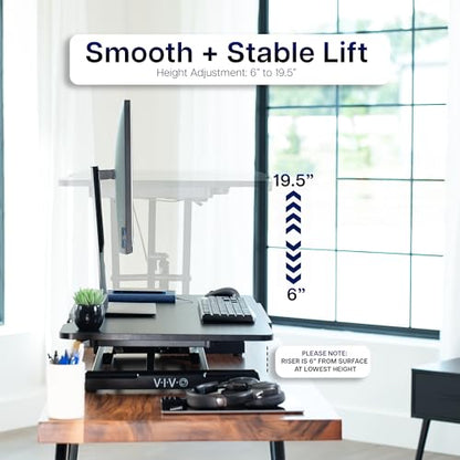 VIVO Black 36 in Tilting Stand Up Desk Converter, DESK-V036T