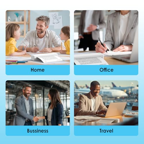KNAON Inkless Portable Printer, Bluetooth Printing for Travel, 8.5x11 | Wireless Bluetooth Small Printer for Travel & Office & Home Use, Includes 3 rolls, Compatible with Phone, Tablet & Laptop