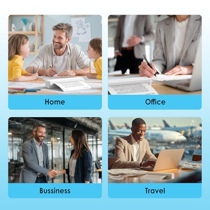 KNAON Inkless Portable Printer, Bluetooth Printing for Travel, 8.5x11 | Wireless Bluetooth Small Printer for Travel & Office & Home Use, Includes 3 rolls, Compatible with Phone, Tablet & Laptop