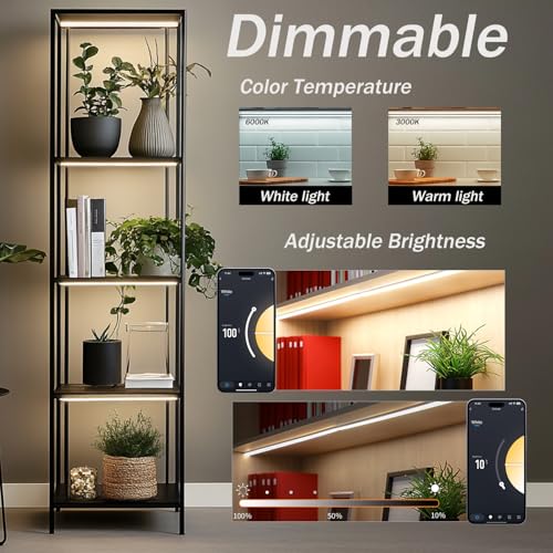 Cefrank Under Cabinet Lighting LED Bar Kit, V-Shape Plug in, 4-Pack 12in