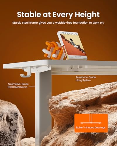 ErGear Height Adjustable Electric Standing Desk, 32 x 19 Inches Sit Stand up Desk with Memory Presets, Computer Home Office Desk, White - color: White, size: 32 X 19 Inches