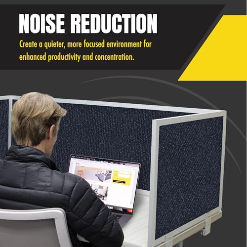 OBEX Acoustic Mounted Screen Privacy Panel Table Top Separator, Sound Blocking Desk Divider (Slate, 18" X 30") - color: Slate, size: 18"H X 30"W