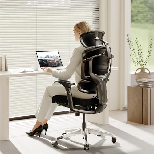 FLEXISPOT ErgoX-PRO Ergonomic Office Chair with Footrest Black – Cloudtech Cushion, 5D Lumbar, 7D Armrests, 4D Headrest, 551LBS Capacity – Office, Gaming, Home - color: Cloudtech Black, size: Overall Depth 46"