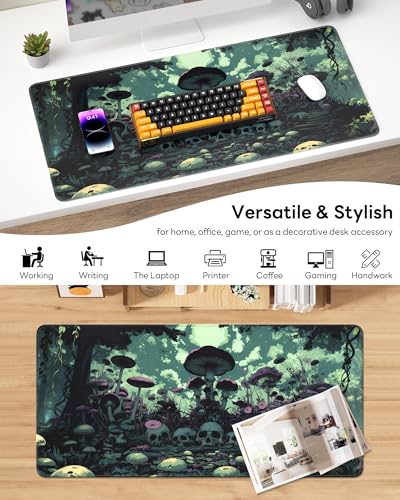 Mouse Pad 31.5x15.7in Large Desk Mat Non-Slip for Office - color: Gloomy Cemetery, size: 31.5" x 15.7"