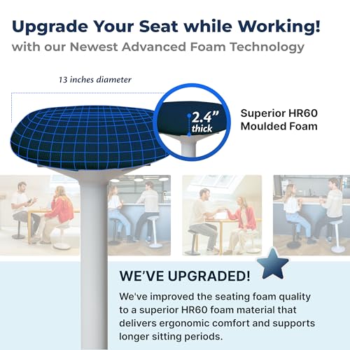 Standing Desk Stool Chair, Height Adjustable Stool 21-31 inch for Office and Classroom, Swivel seat, Anti-Slip Bottom Ergonomic Wobble Stool with Rocking Motion, Blue - color: Blue, size: 21-31 inch
