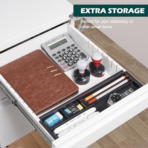 3 Drawer Mobile Locking File Cabinet,Anti-tilt Design Metal Vertical Filing Cabinet,Rolling Desk Filing Cabinet fits Letter/Legal Size for Home Office (White) - color: White, style: 3A