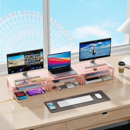 gianotter 2-Tier Metal Monitor Stand Riser - color: Rose Gold