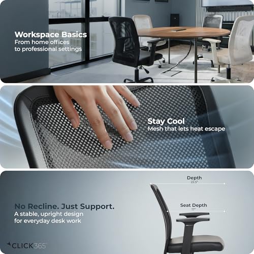 Click365 Ergonomic Office Chair with Lumbar Support, Mid-Back Mesh Chair - color: M110/Black