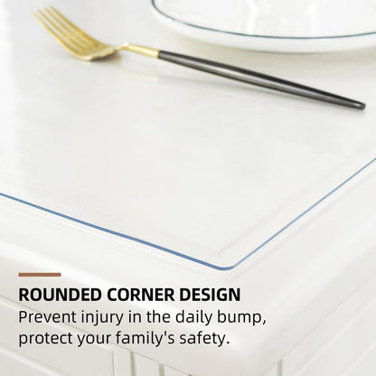 Warmstar Clear Table Cover Protector 14 x 24 Inch,1.5mm Thick Table Cover - size: 14" x 24"