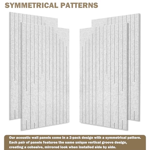 Acoustic Wall Panels Sound Absorbing Panels Noise Reducing for Walls - color: Gray