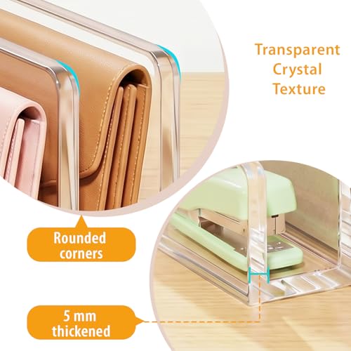 Clear Acrylic Mail Holder, 5-Compartment Vertical Letter Organizer for Desk, Space-Saving Desktop Files, Bills& Notebooks Holder for Home, Office & School - size: 5 Compartment