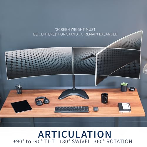 VIVO Dual LED LCD Monitor Free-Standing Desk Stand - color: Black, size: 13" - 38" screens