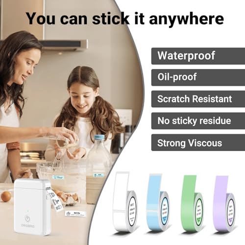 ORGBRO Label Maker Machine with Tape, X1 Bluetooth Mini Label Printer - color: White