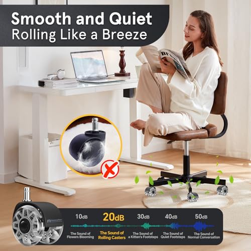 Office Chair Wheels Replacement, 2.5 Inch Heavy Duty Caster Set, for Carpet and Hardwood Floors, Universal Size 11x22mm, Fits 99%, Grey - style: 2.5 inch-Grey