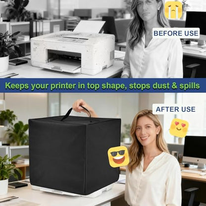 Printer Cover for Brother Work Smart MFC-J1360DW Printer(Black) | Cover for Brother MFC-J1360DW/MFC-J1010DW Printer, Heavy Duty Waterproof Dustproof Anti-static Printer Protective Cover Case - color: Black