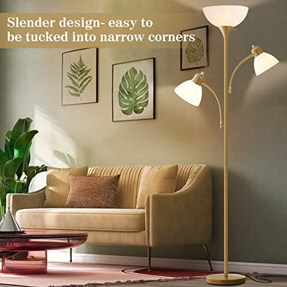 Floor Lamps for Living Room, 72" Tall Standing Lamps, Torchiere Lamp - color: Gold