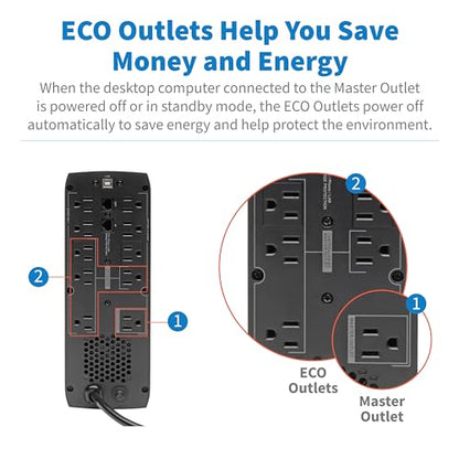 Eaton Tripp Lite ECO1500LCD 1500VA UPS 900W Battery Backup Surge Protector - style: 1500VA / LCD Screen