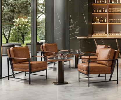 Yaheetech Mid-Century Modern Accent Chairs Set of 2, Light Brown - color: Light Brown, size: Set of 2