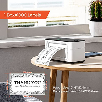 MUNBYN 130B Bluetooth Thermal Label Printer+4x6 Inch Direct Thermal Labels, 1000 Labels/2 Stacks+Purple Label Holder