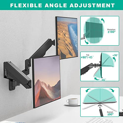 UPGRAVITY Dual Monitor Wall Mount for Two 17-32 inch Flat Computer Screens