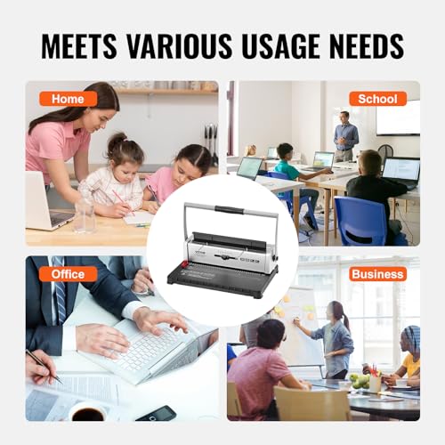 VEVOR Coil Binding Machine, Manual Book Maker 34-Holes Binding 120 Sheets, Punch Binder with Adjustable Side Margin, for Letter Size, A4, A5 - style: Coil Binding